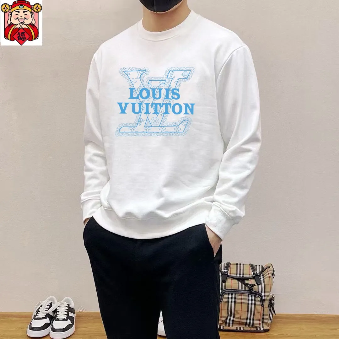 🅿️220 brand [LV Louis Vuitton] (good news for fat people) 2025ss autumn latest long-sleeved round-neck sweatshirt, on sale simultaneously on the official website. Refreshing and breathable. Made of top Tencel Roman. Comfortable and soft. 3D three-dimensional clarity. Super fashion sense. Great for gifting and keeping for yourself. Size: M-5XL (can wear up to 220 pounds)